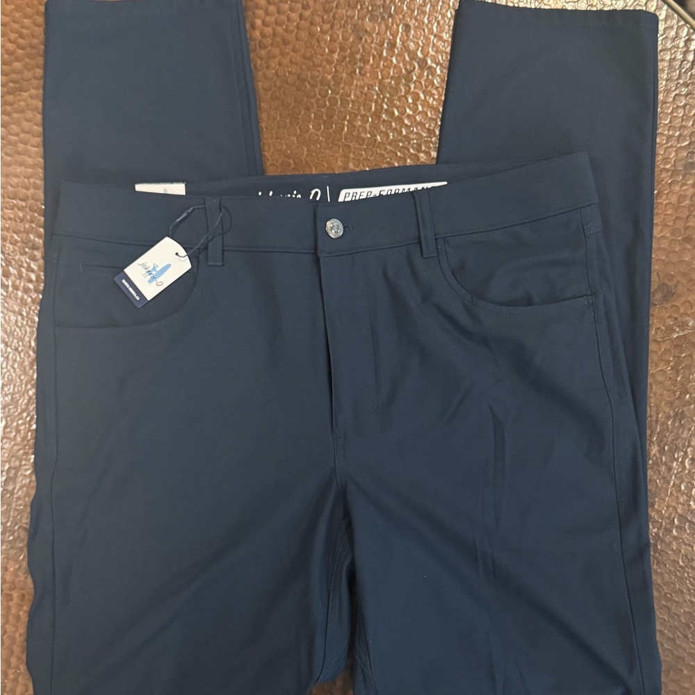 New With Tags!!johnnie-O Navy Flat Front Straight Leg Performance Pants
